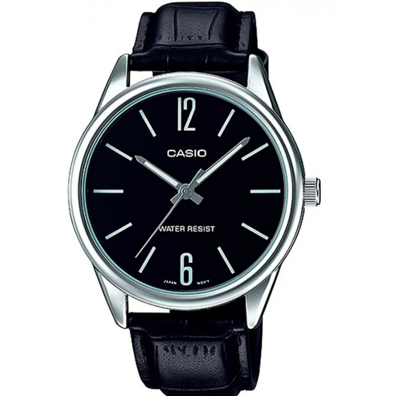 Casio MTP-V005L-1B5 - Orologio analogico da uomo con quadrante nero romano