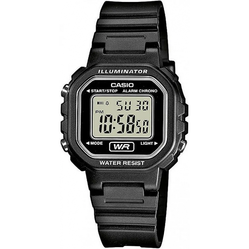 Kit Relógio Pulso Casio Infantil Digital Fone De Ouvido Cor La-20Wh-1Adf - Preto