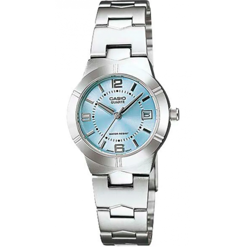 Casio LTP-1241D-2ADF Orologio Donna Quarzo - Cinturino Acciaio, Quadrante Blu, Data, 3 ATM